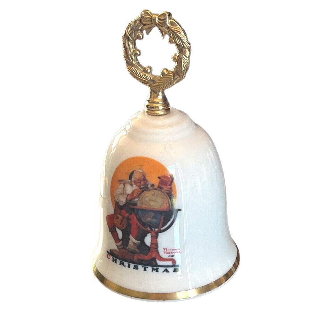 Vintage 1982 Gorham Fine China Norman Rockwell Bell Planning Christmas Visits